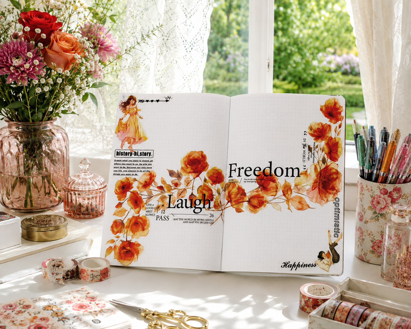 Golden Hour Glow: An Optimistic Aesthetic Journal Layout